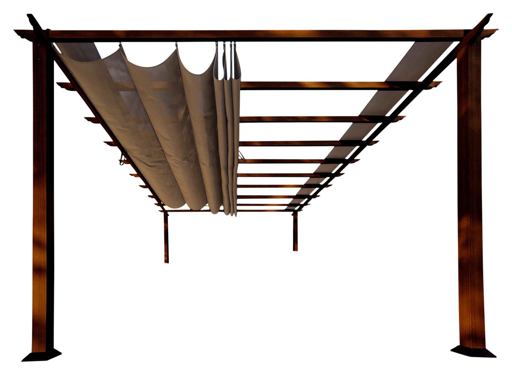 Pavillon Florenz 505x236x350cm Wetterfest, Gartenpavillon - Dunkelbraun, Basics, Kunststoff/Metall (505/236/350cm)