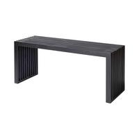 Sitzbank Schwarz Rib 104x43 cm - Schwarz, KONVENTIONELL, Holz (104/43/35cm) - MID.YOU