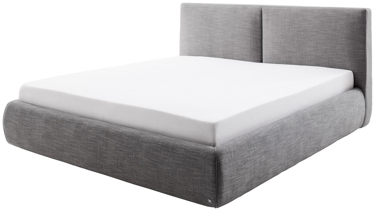 Polsterbett Mit Lattenrost + Bettkasten 180x200 Atesio - Anthrazit/Naturfarben, MODERN, Holz/Textil (180/200cm) - Livetastic