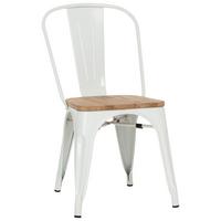 Stuhl Vantaggio Comfort W Stapelbar Weiß/dunkelbraun - Dunkelbraun/Weiß, Basics, Holz/Metall (44/84/54cm) - MID.YOU
