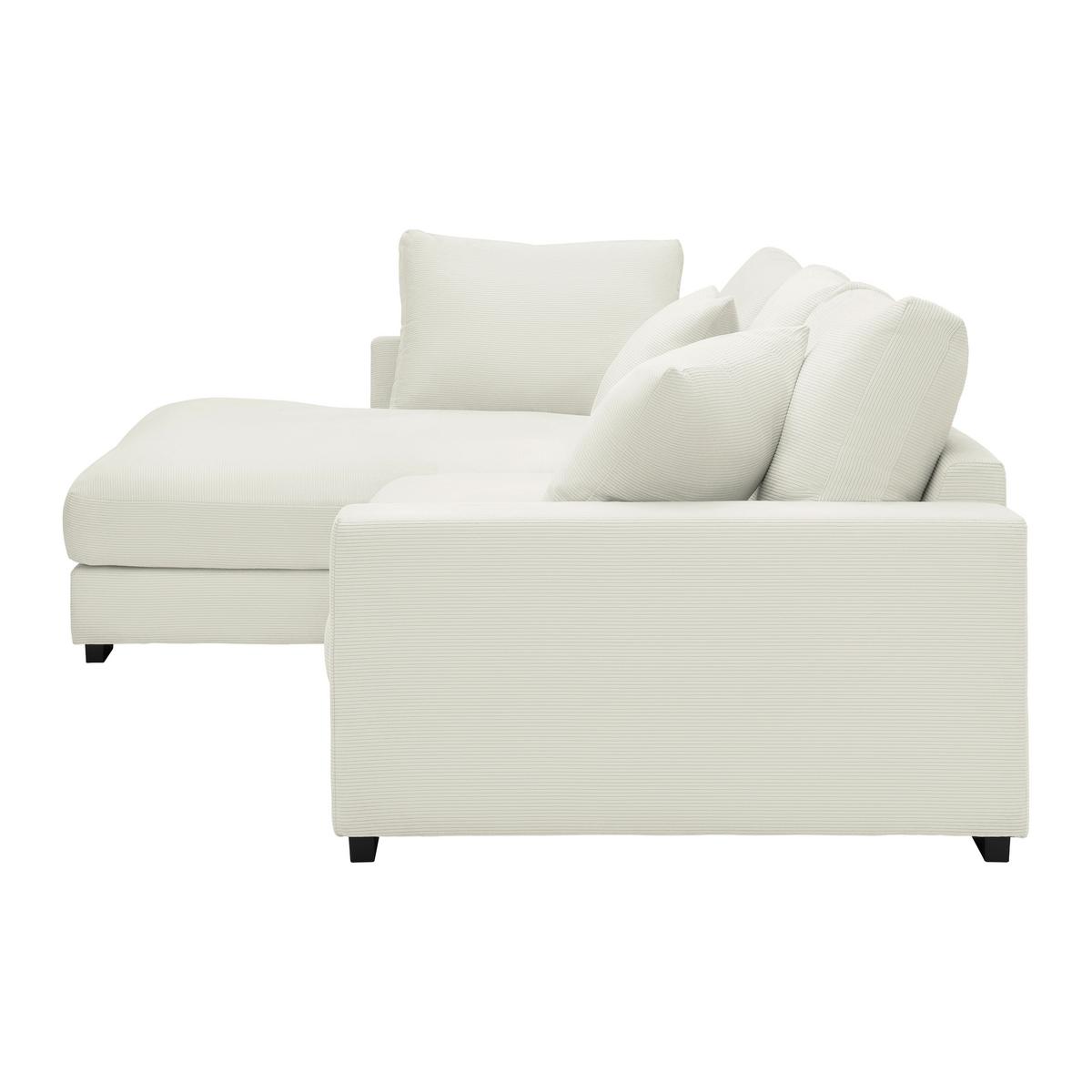 Rohová sedačka PEDRO, levá, krémová - černá/krémová, Moderní, textil/plast (190/300cm) - Mömax