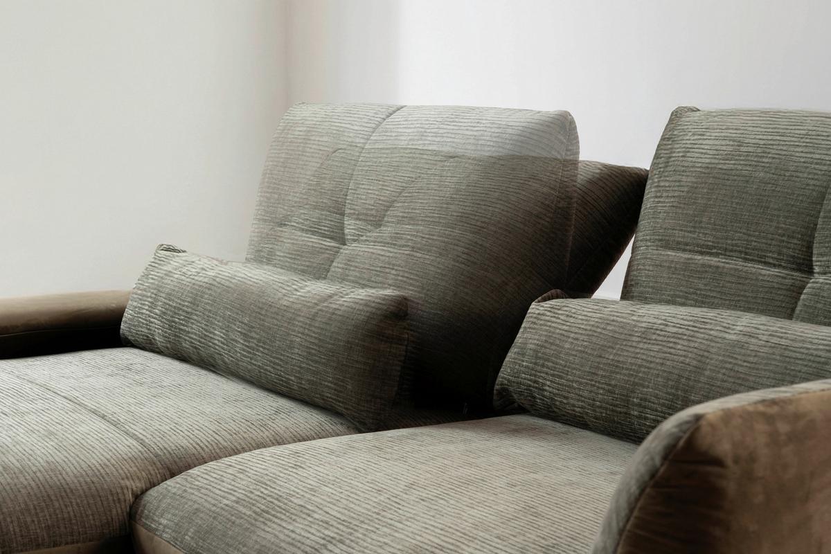 Ecksofa Dover Olivgrün, S:191-207x273cm - Schwarz/Olivgrün, Trend, Holzwerkstoff/Textil (191-207/273cm)