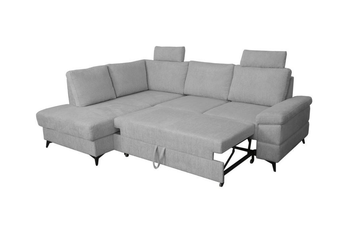 Rohová sedačka SARA L, ľavá, sivočierna - čierna/sivá, Basics, kov/textil (189/250cm) - Ondega