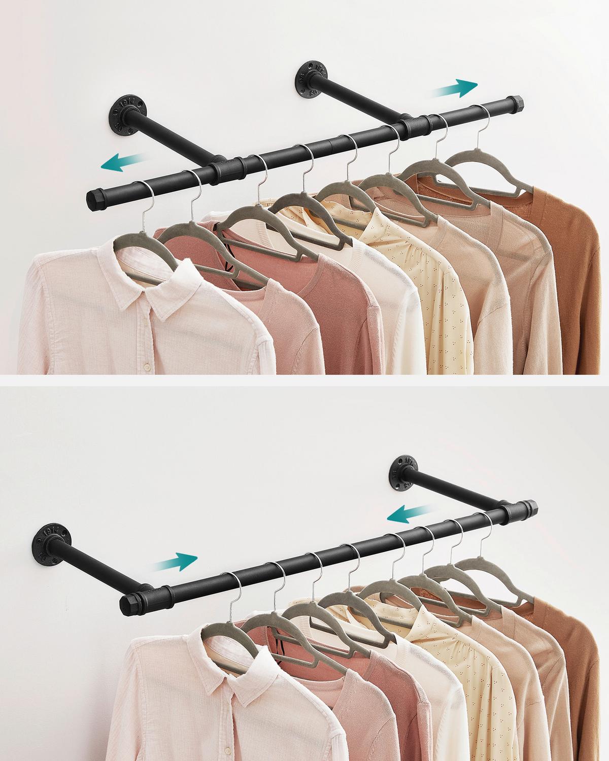 Wandgarderobe Schwarz B: 84 cm - Schwarz, Basics, Metall (84/7/30cm)