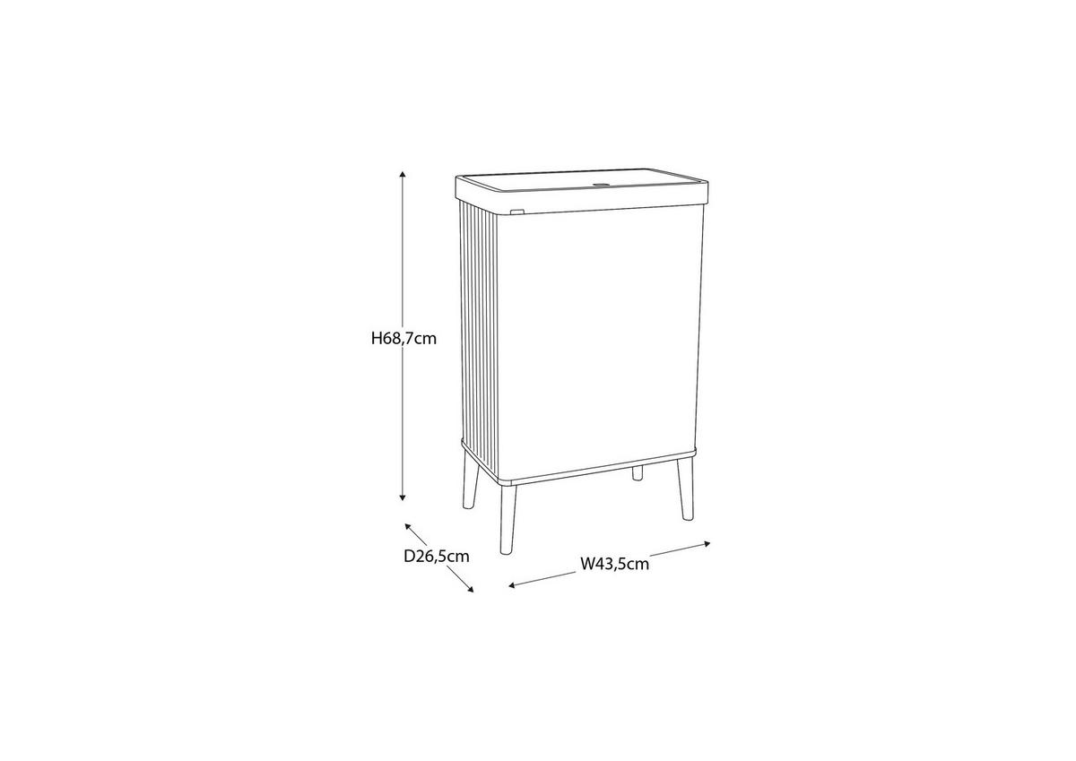Odpadkový kôš VERTO HIGH - sivá, Basics, plast (26.5/68.7/43.5cm)