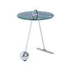 Beistelltisch Pendulum Schwarz/Silberfarben - Silberfarben/Schwarz, Basics, Glas/Metall (46/46/60cm) - Kayoom