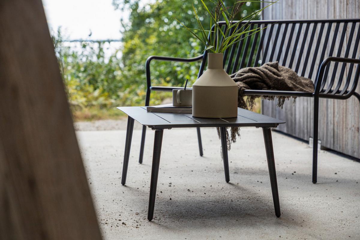 Loungetisch Lina - Schwarz, KONVENTIONELL, Metall (100/60/40cm) - Gardenson