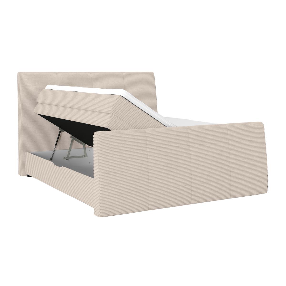 Boxspringbett Libra - Champagner/Schwarz, KONVENTIONELL, Textil (160/200cm)