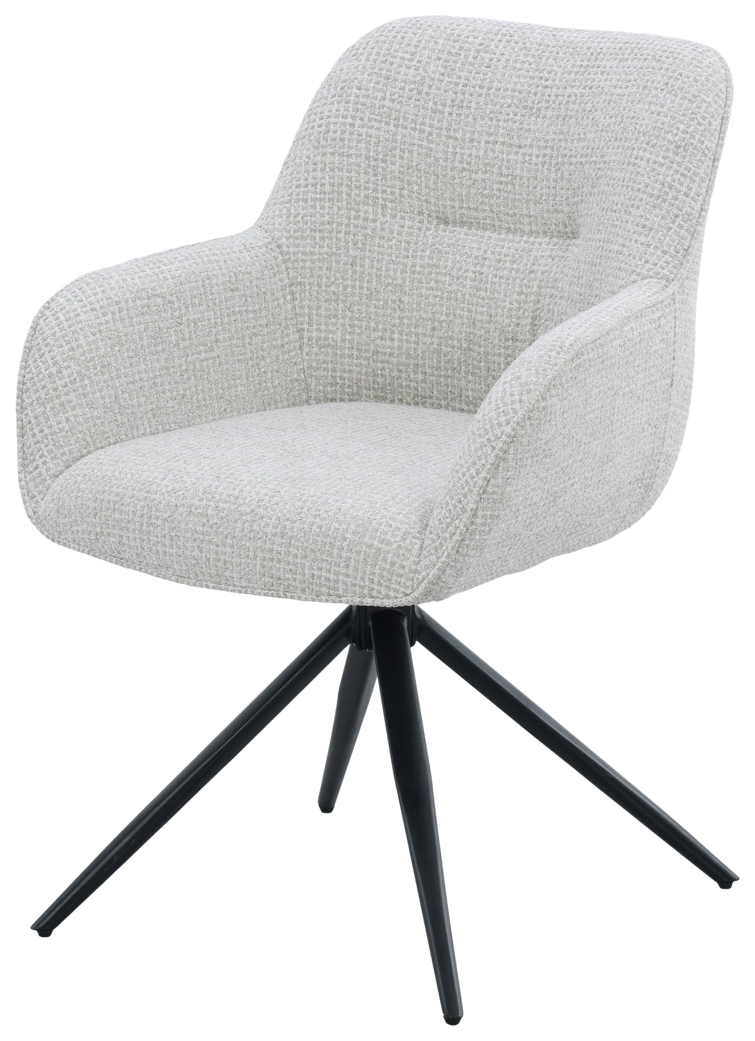 Armlehnstuhl Vittoria Schwarz/Beige B: 60 cm - Beige/Schwarz, MODERN, Textil/Metall (60/85/62cm) - Livetastic