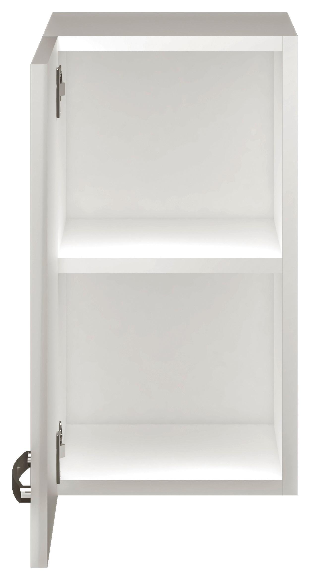 Küchenoberschrank Alba B: 30 Cm Weiß 1 Drehtür - Weiß Hochglanz/Weiß, MODERN, Holzwerkstoff (30/54,8/32cm)