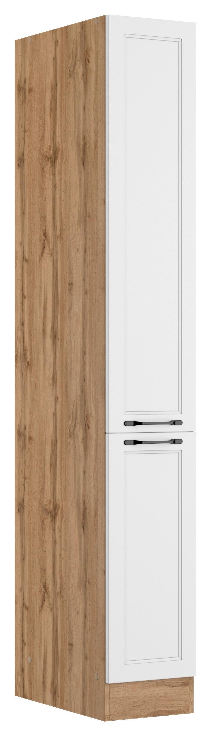 Apothekerschrank Mera B: 30 cm Weiß/Eiche Dekor - Eiche Wotan/Weiß, LIFESTYLE, Holzwerkstoff (30/200/60cm) - Held