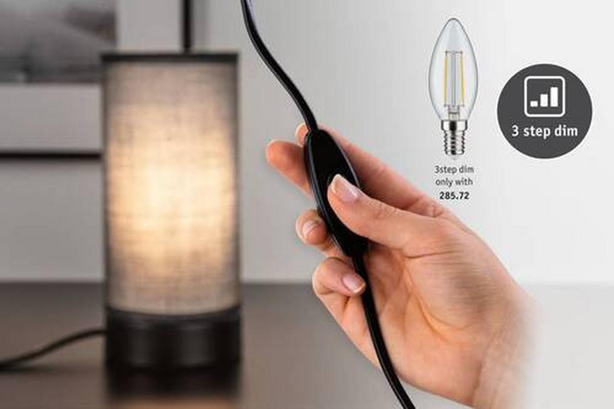 Tischlampe Grau/Schwarz 77059 - Schwarz/Grau, Design, Textil/Metall (10/21cm) - Paulmann