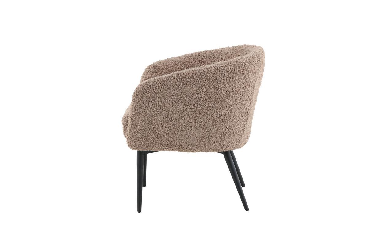 Sessel Fluffy - Braun, Design, Textil/Metall (83/70/64cm) - Livetastic