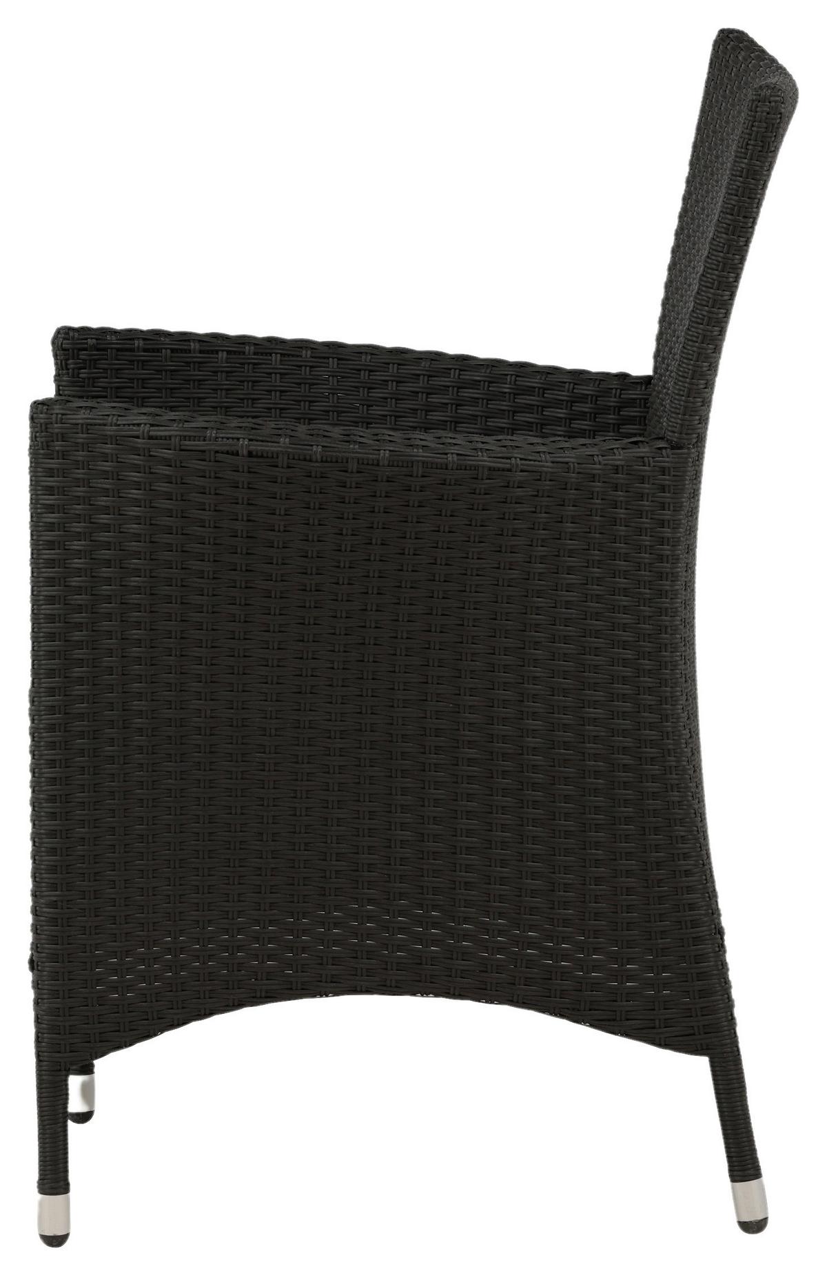 Gartensessel Stapelbar Knick 2er-Set Kunststoff/metall - Silberfarben/Schwarz, KONVENTIONELL, Kunststoff/Metall (60/88/60cm) - Gardenson