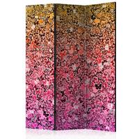 PARAVENT Gelb Pink B: 135 cm - Pink/Gelb, Basics, Holz/Textil (135/172/3cm) - artgeist