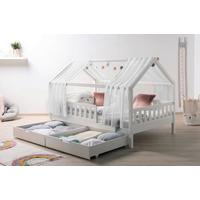 Hausbett Kim Weiß 100x200cm - Weiß/Naturfarben, MODERN, Holz/Textil (100/200cm) - Livetastic