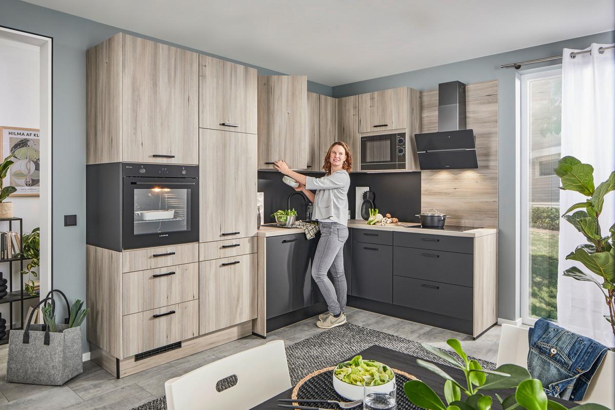 Eckküche Pn100/210 - Design, Holzwerkstoff (298/205cm) - Pino