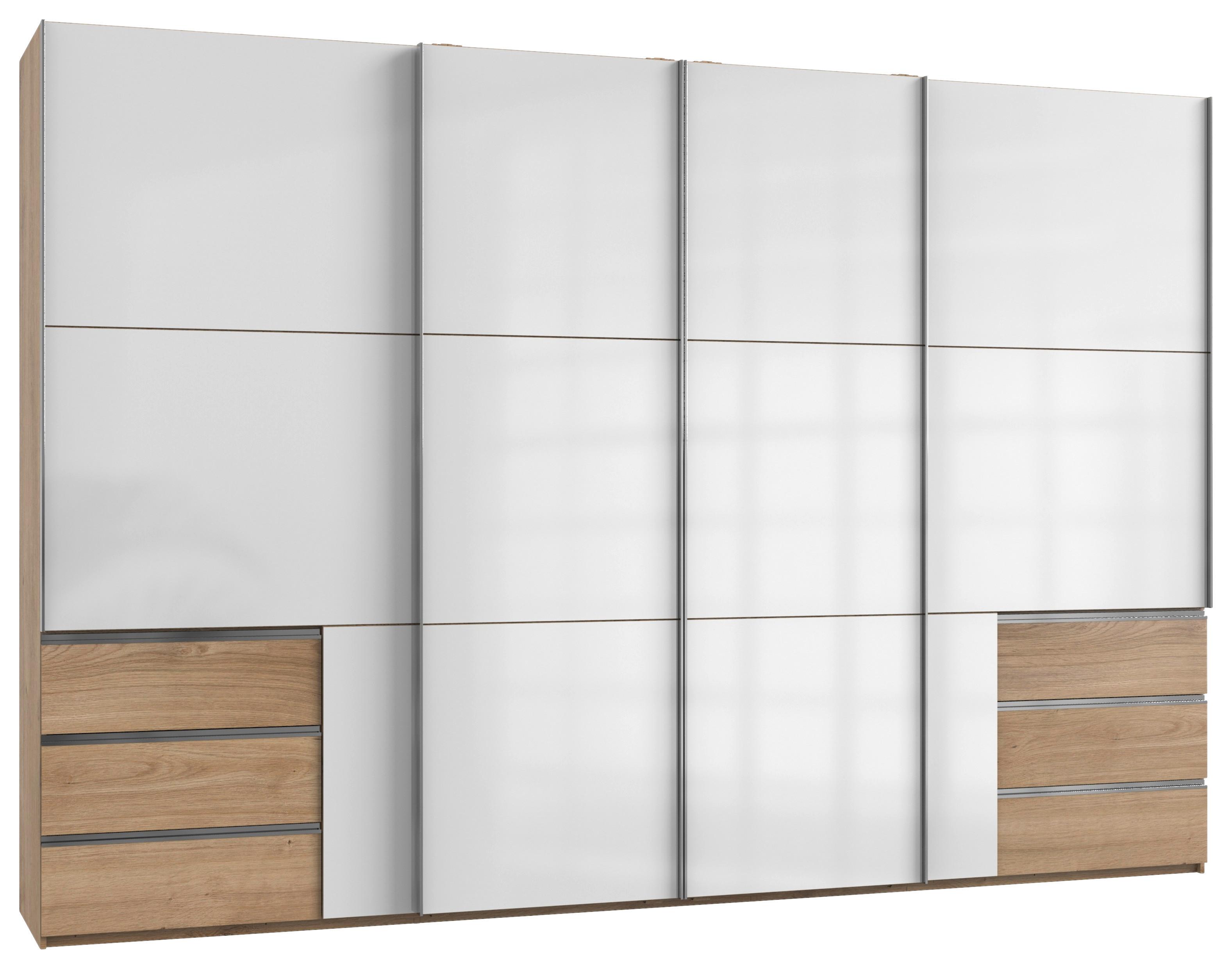 Schwebetürenschrank B: 350 Cm Level 36c Weiß/eiche Dekor - Eichefarben/Weiß, MODERN, Holzwerkstoff (350/236/65cm) - MID.YOU
