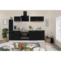 Küchenzeile Rp250wsc mit Geräte 250 cm Schwarz/Weiß - Schwarz/Weiß, KONVENTIONELL, Holzwerkstoff (250cm) - Respekta