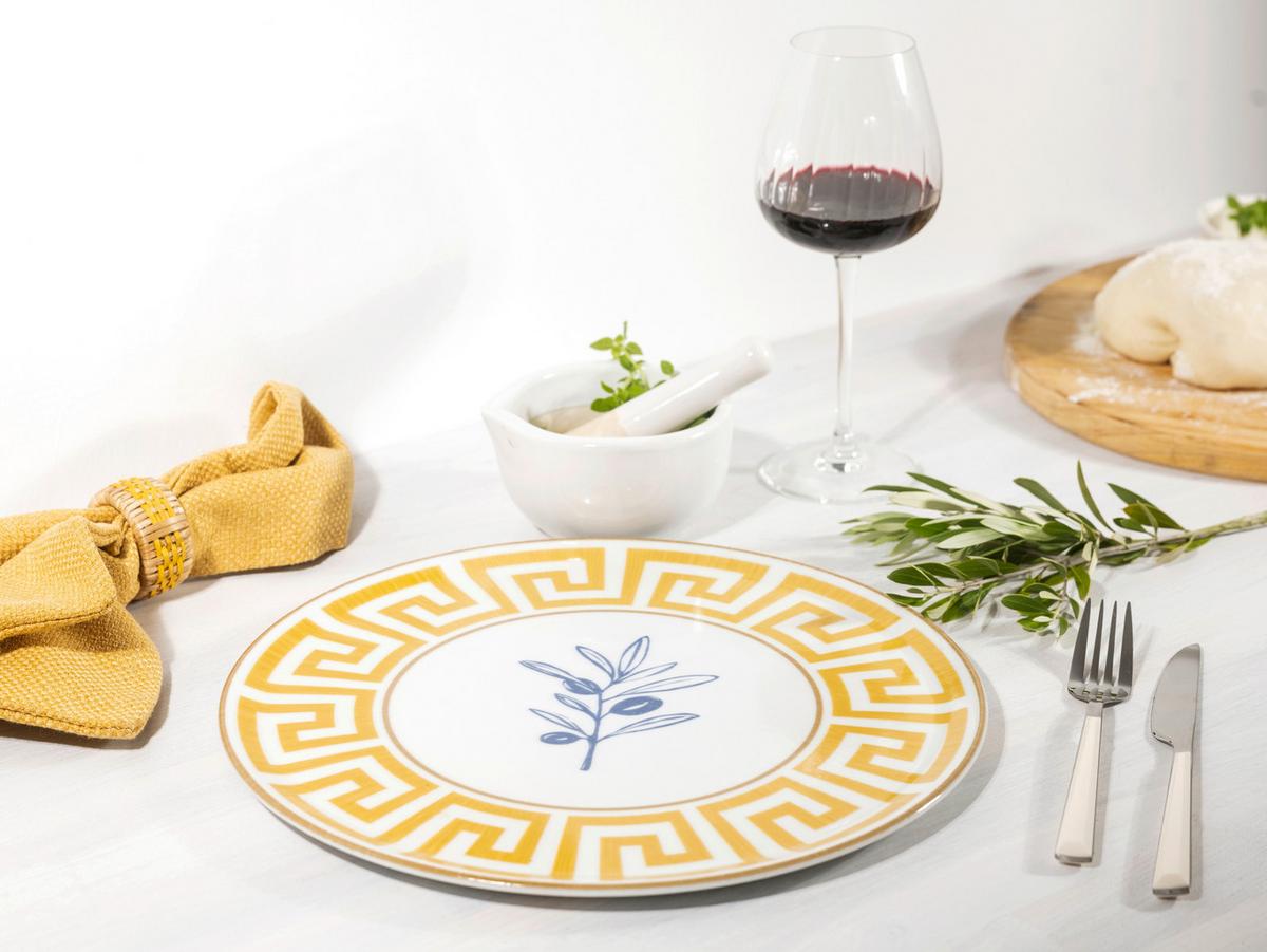 Pizzateller Athena Keramik, Weiß/Honig - Weiß/Honig, Basics, Keramik (32cm) - Creatable