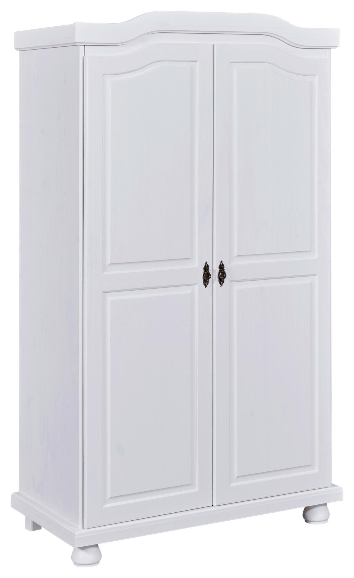 Drehtürenschrank Massiv 104cm Hedda, Weiß - Weiß, LIFESTYLE (104/180/56cm) - MID.YOU