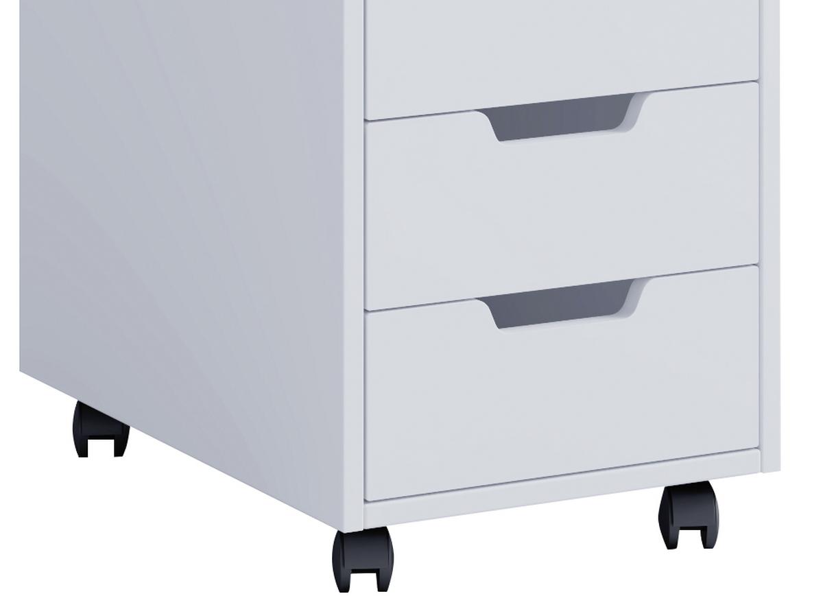 Rollcontainer Weiß Dekor Konal Mini 33x65x40 cm - Weiß, KONVENTIONELL, Holzwerkstoff/Kunststoff (33/65/40cm) - MID.YOU