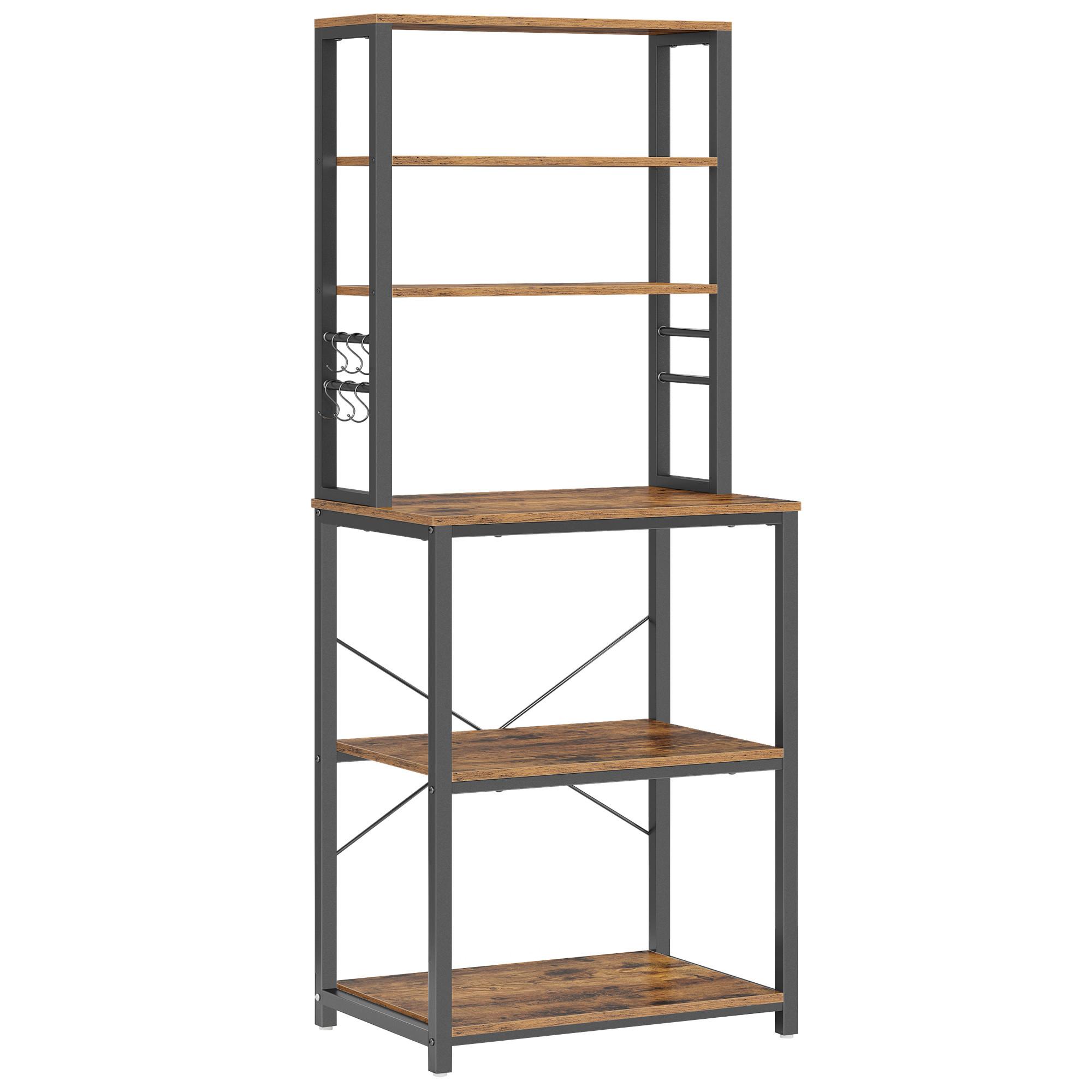 Regal Kks024b01 - Graubraun/Schwarz, Trend, Holzwerkstoff/Metall (60/167/40cm) - MID.YOU