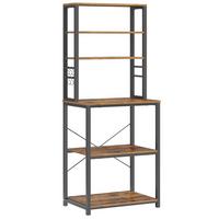 Regal Kks024b01 - Graubraun/Schwarz, Trend, Holzwerkstoff/Metall (60/167/40cm) - MID.YOU