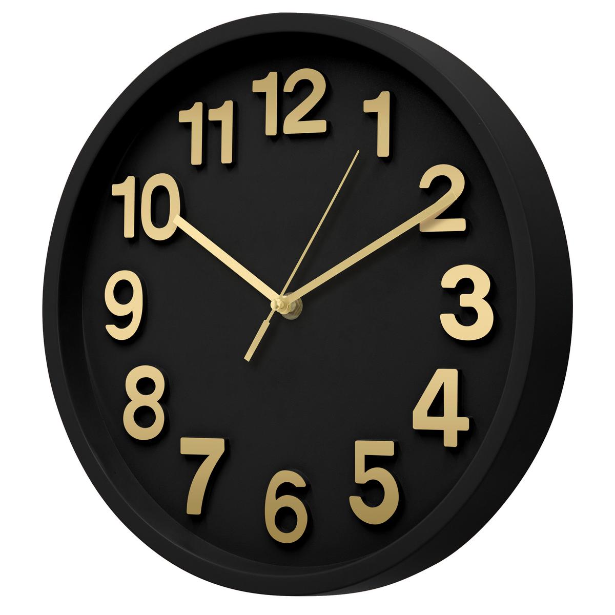 Wanduhr Stella - Goldfarben/Schwarz, KONVENTIONELL, Kunststoff (30/4cm) - Luca Bessoni