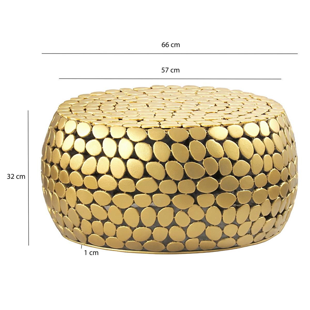 Couchtisch Aluminium goldfarben - Goldfarben, Design, Metall (66/66/32cm) - Livetastic