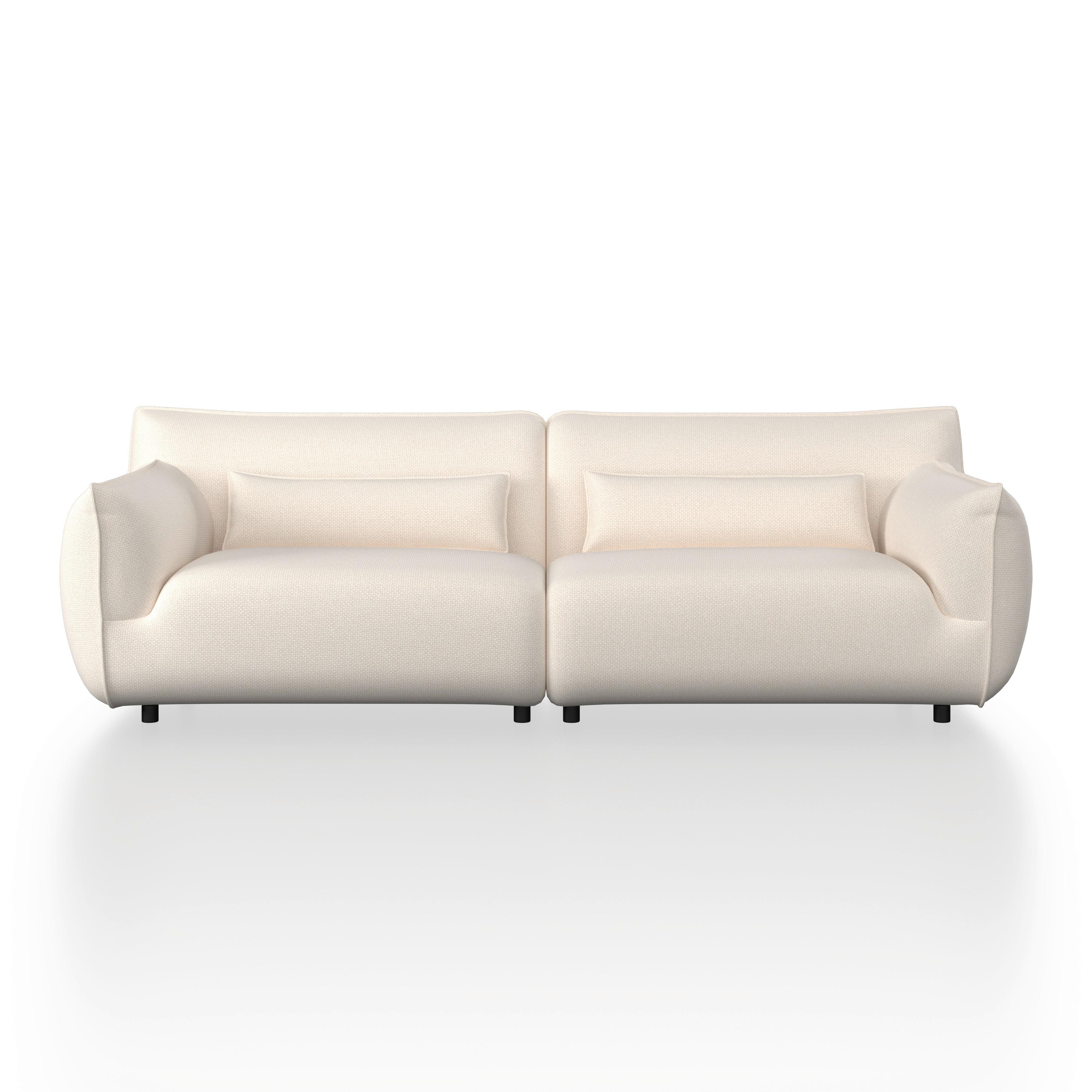 Velká pohovka CLARA, krémová - černá/béžová, Moderní, kov/dřevo (284/86/111cm) - Bessagi Home