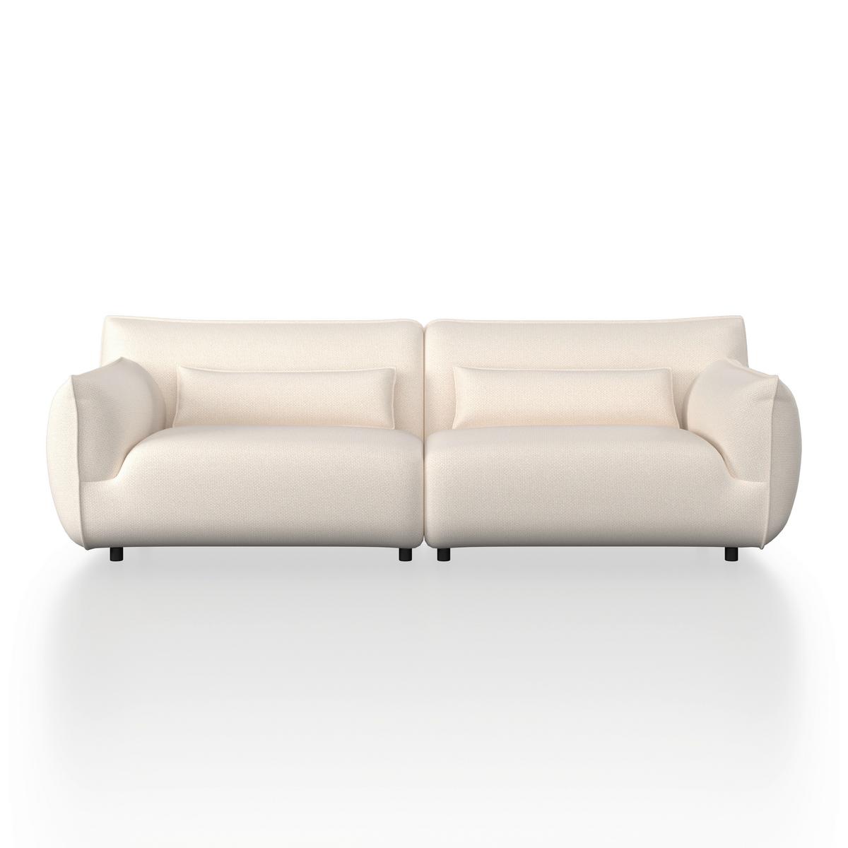Velká pohovka CLARA, krémová - černá/béžová, Moderní, kov/dřevo (284/86/111cm) - Bessagi Home