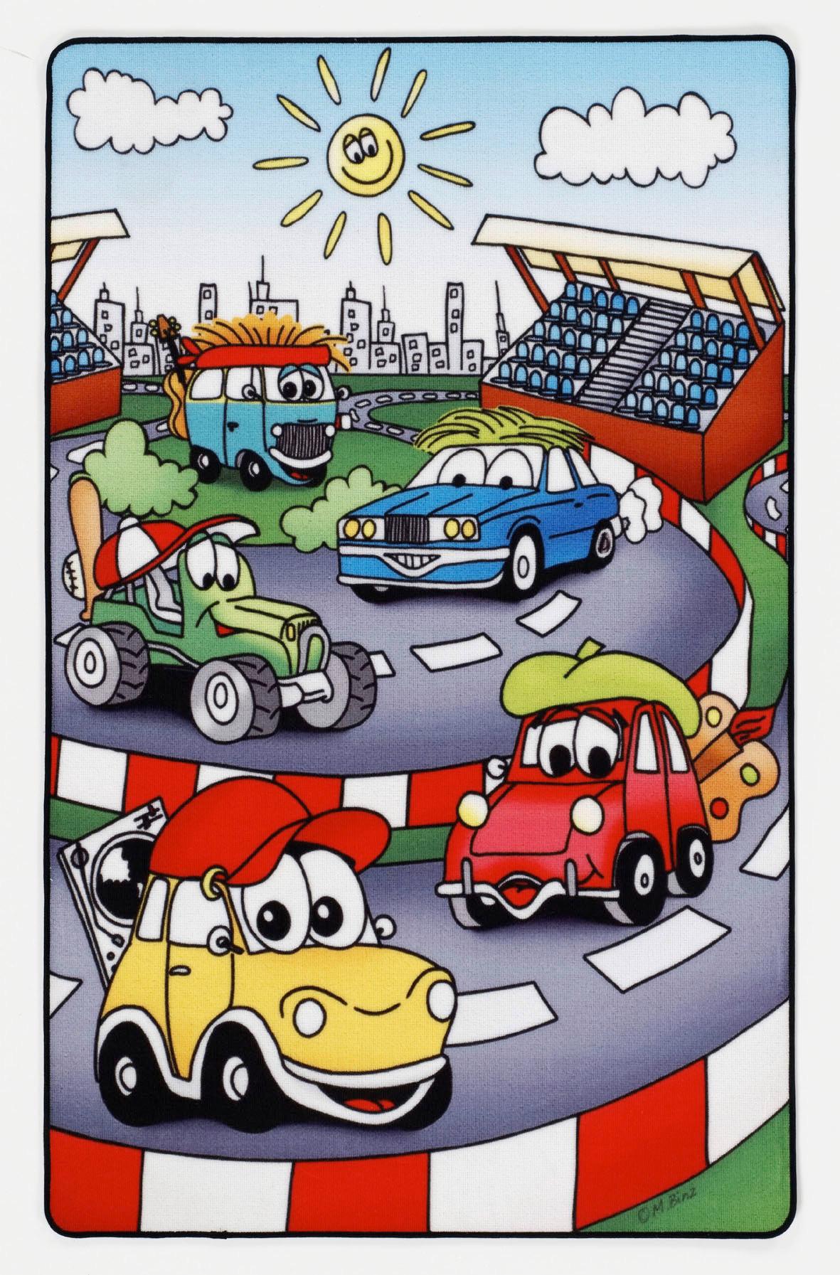 Kinderteppich Autos Multicolor Lovely Kids 100x160 cm - Multicolor, Trend, Textil (100/160cm)