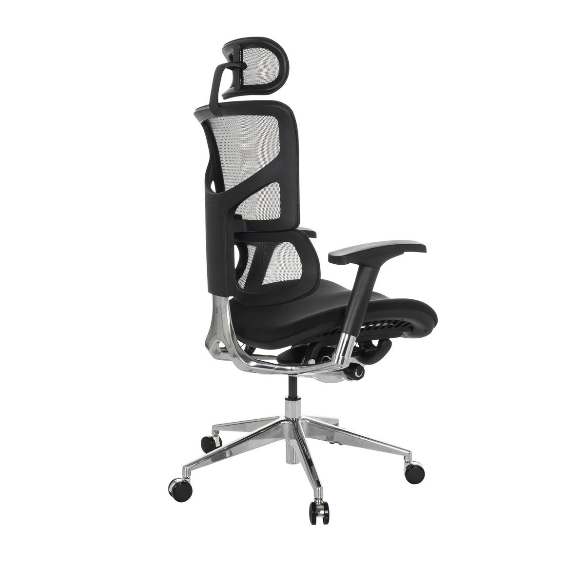Drehstuhl Ergo-U2 Fm - Silberfarben/Schwarz, Basics, Kunststoff/Textil (70/124-146/67cm) - MID.YOU