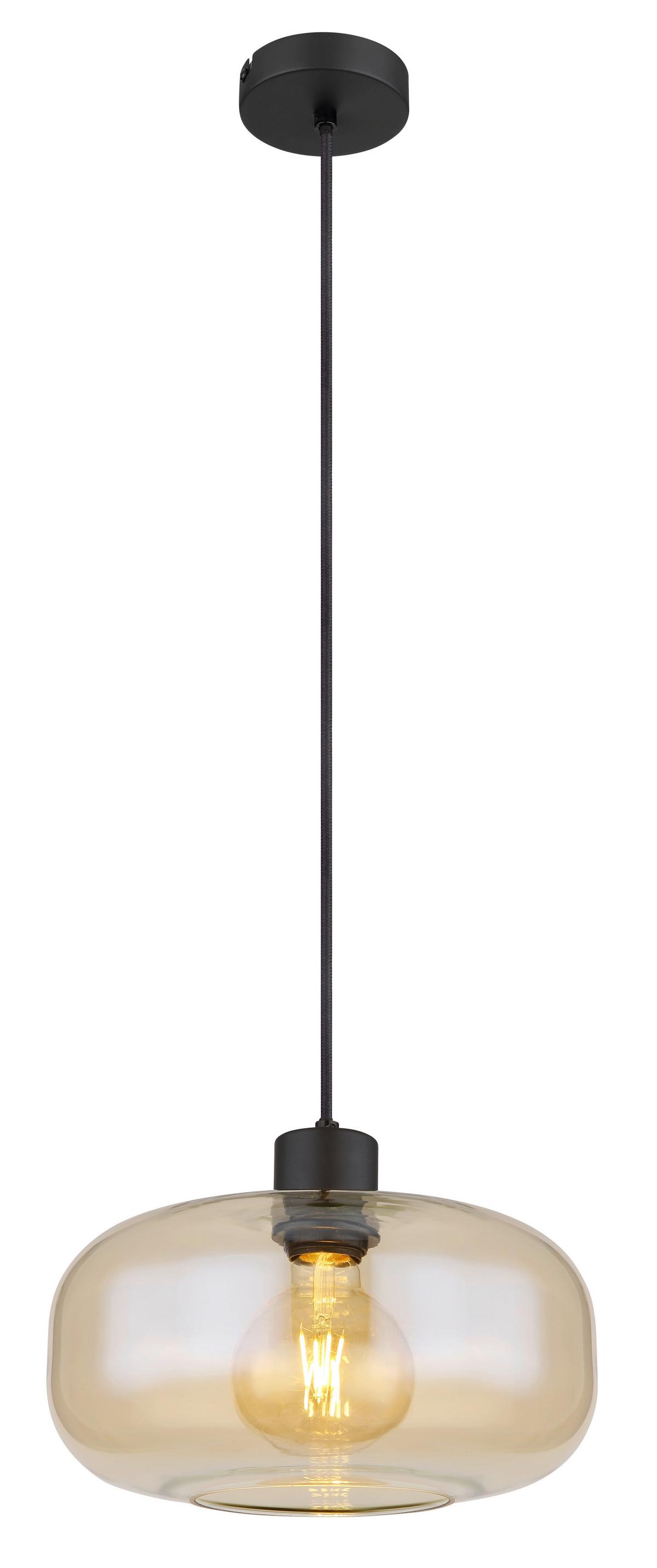 Hängeleuchte 15566ha Giuseppe - Schwarz, Basics, Glas/Metall (28/120cm) - Globo