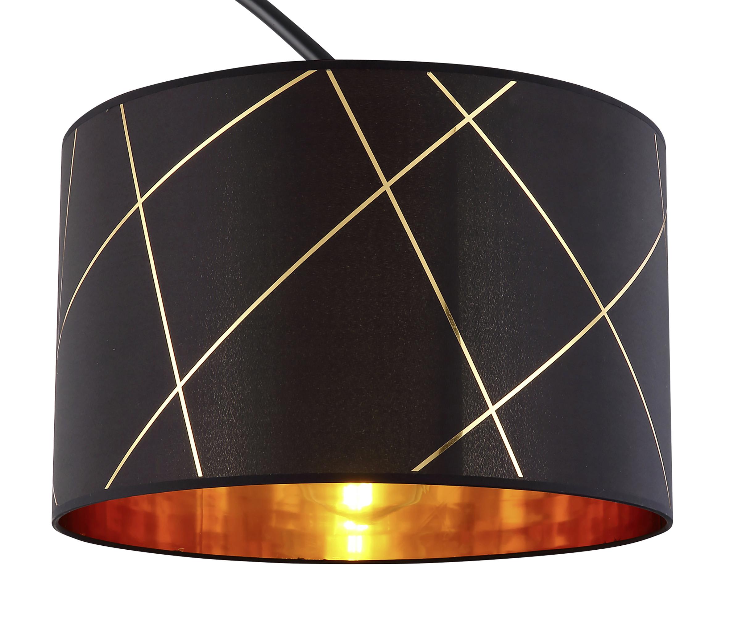 Stojací Svítidlo Quincy - černá/barvy zlata, Moderní, kov/textil (205/45/200cm) - Globo