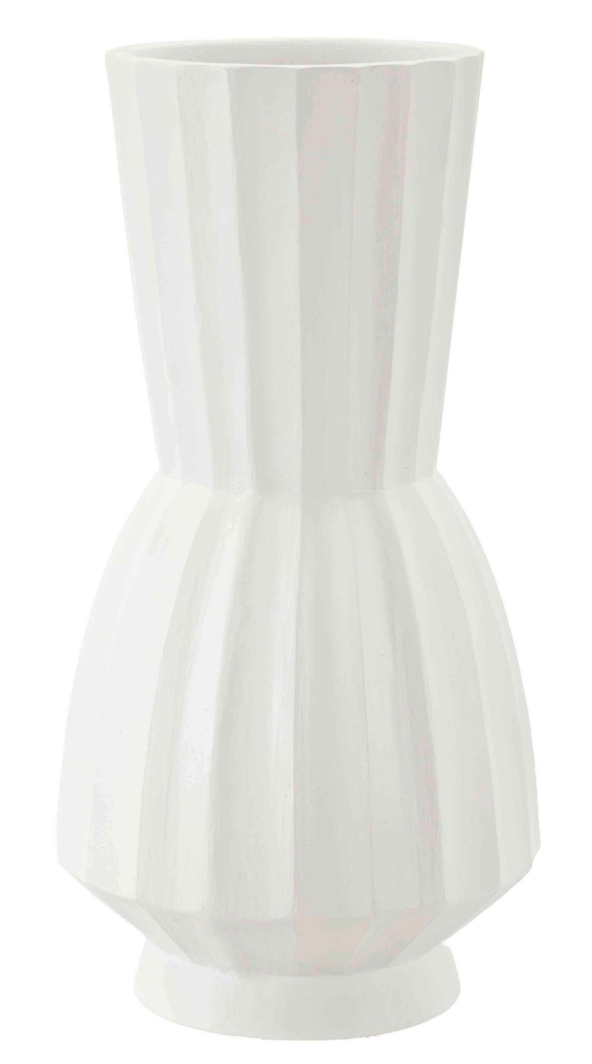 Vase Glint Weiß B: 25 Cm - Weiß, Basics, Metall (25/50/25cm)