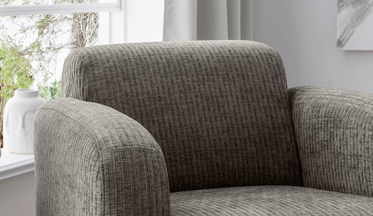 Polstersessel Mit Armlehnen Marone, Graubraun, B: 85 Cm - Graubraun/Schwarz, MODERN, Textil (85/76/90cm) - Livetastic