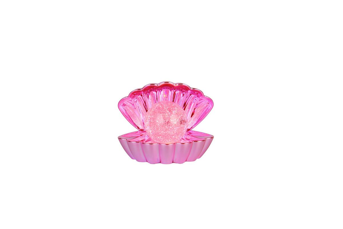 LED-TISCHLEUCHTE Glitzerkugel, pink, 0,80W - Pink/Transparent, Trend, Kunststoff (17.5/12,5/14,5cm)