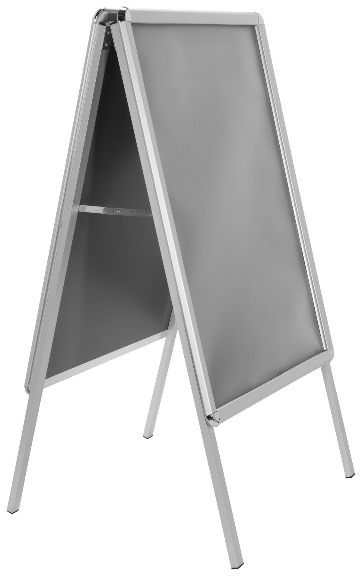 Plakatständer Agenda Ii - Silberfarben, Basics, Metall (62,5/115,5/61cm) - MID.YOU