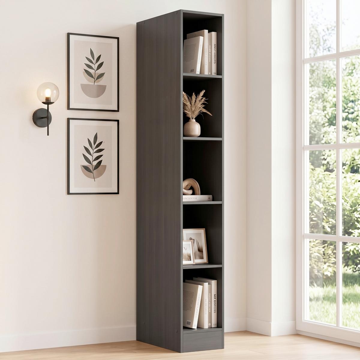 Regal Meran B: 30 cm Grau - Grau, LIFESTYLE, Holzwerkstoff (30/200/60cm) - Held