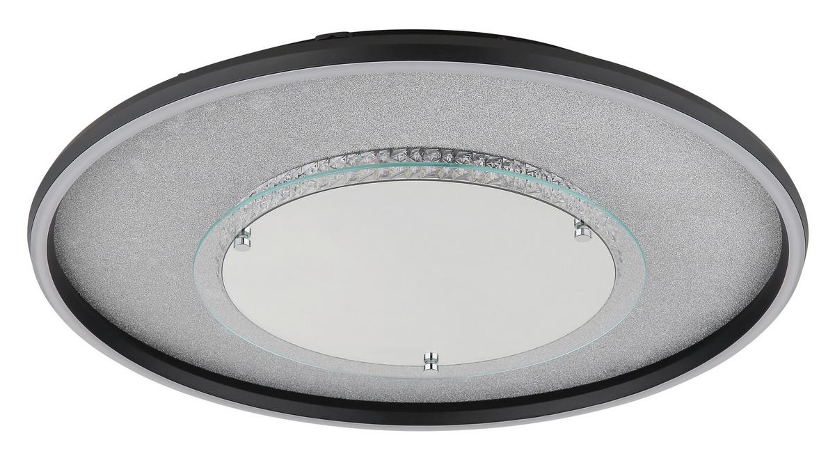 LED-Deckenleuchte Memory-Funktion - Klar/Silberfarben, Design, Glas/Kunststoff (51,5/6,8cm) - Globo