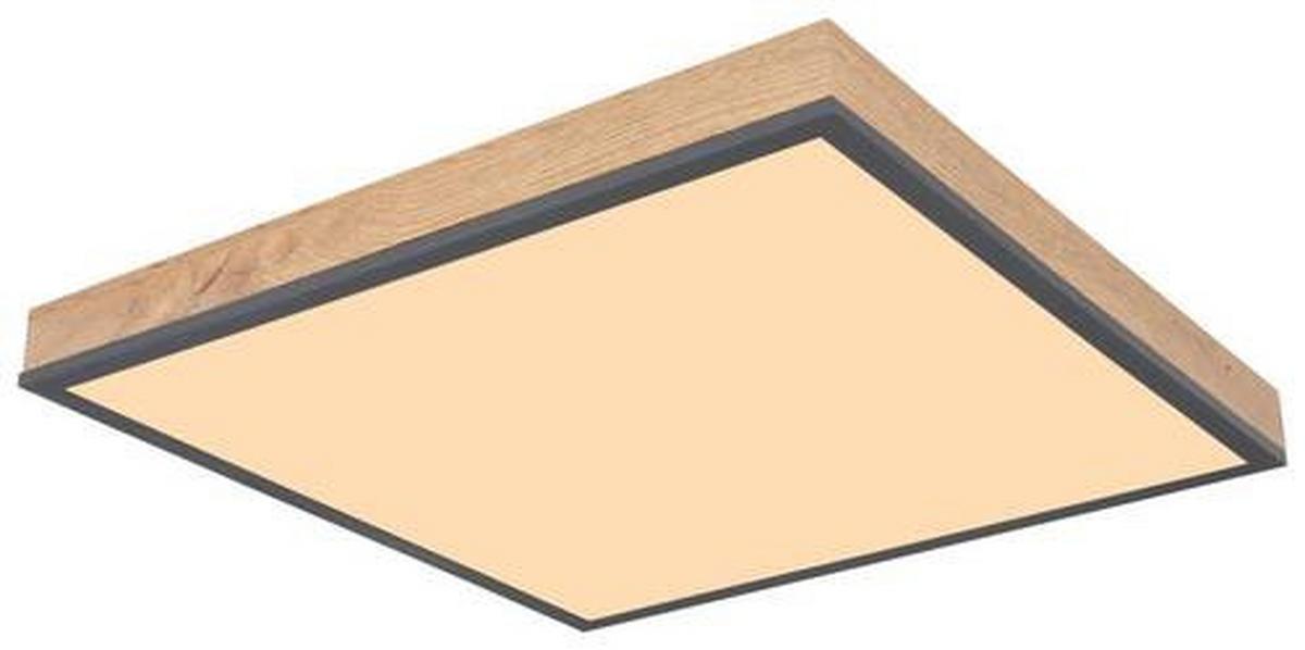LED-Deckenleuchte Doro L: 45 cm mit Fernbedienung - Opal/Graphitfarben, Basics, Kunststoff/Metall (45/45/7,6cm) - Globo