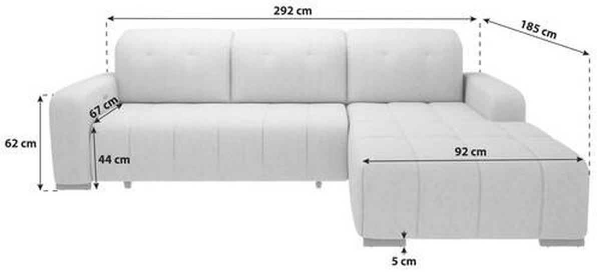 Ecksofa Vicari - Schwarz, MODERN, Textil (185/292cm) - Livetastic