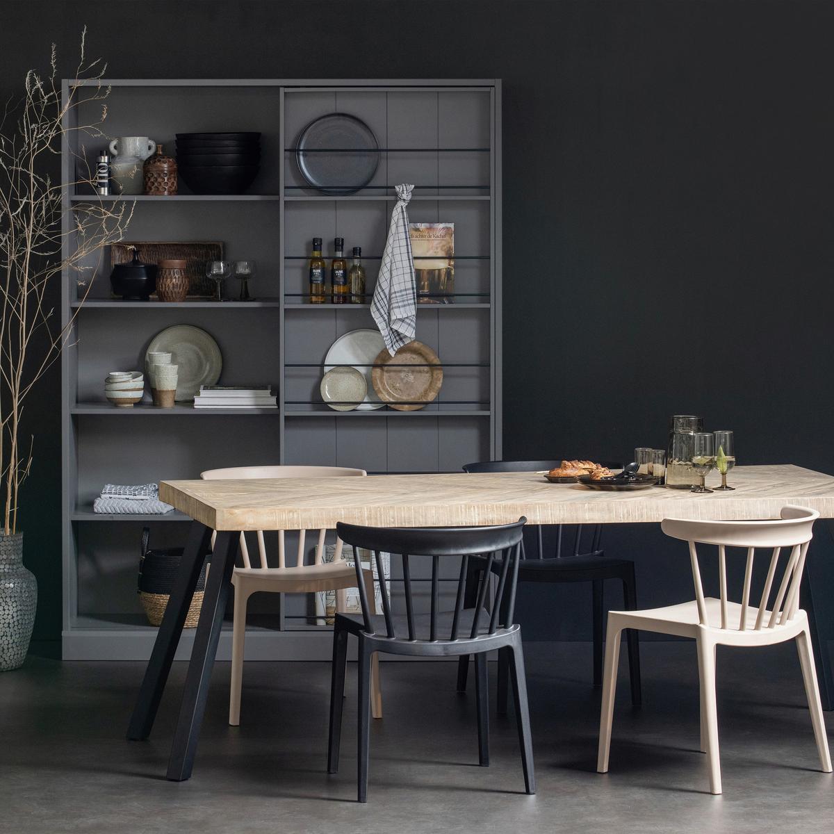 Esstisch Tablo Eichefarben B: 200 cm - Eichefarben/Schwarz, Design, Holz/Metall (200/90/75cm) - Livetastic