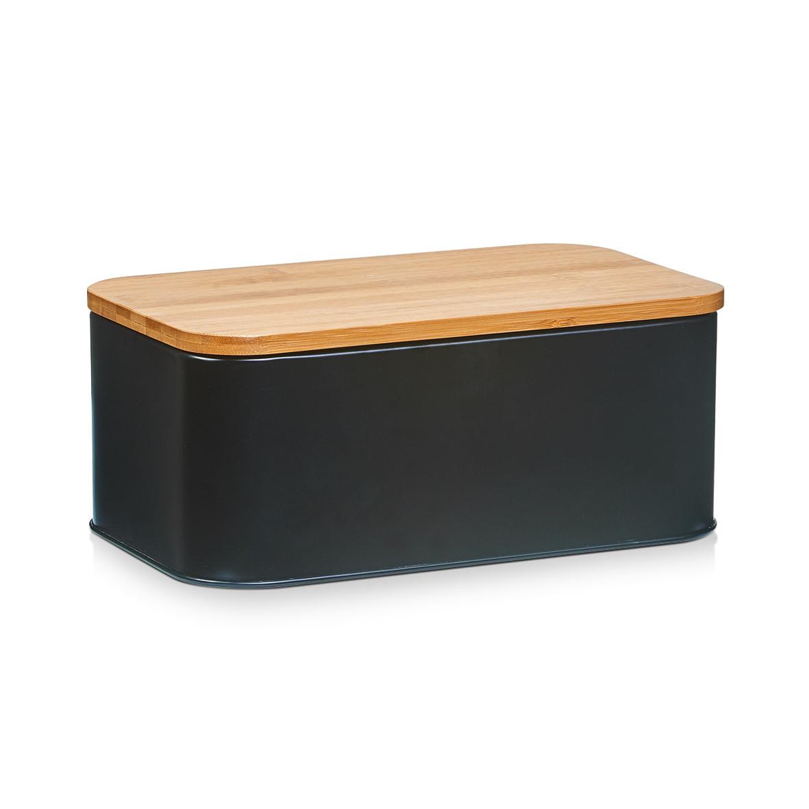Brotkasten Schwarz B: 31 Cm - Schwarz, Basics, Holz/Metall (31/18/13cm) - Zeller Present