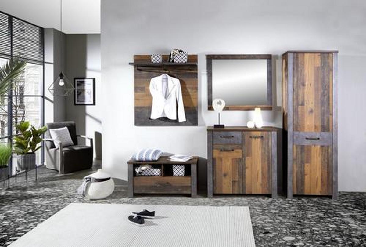 Spiegel Ontario 96x82 Cm, Old Style/betonoptik - Eichefarben/Grau, Trend, Glas/Holzwerkstoff (96/82/2,5cm) - Ondega