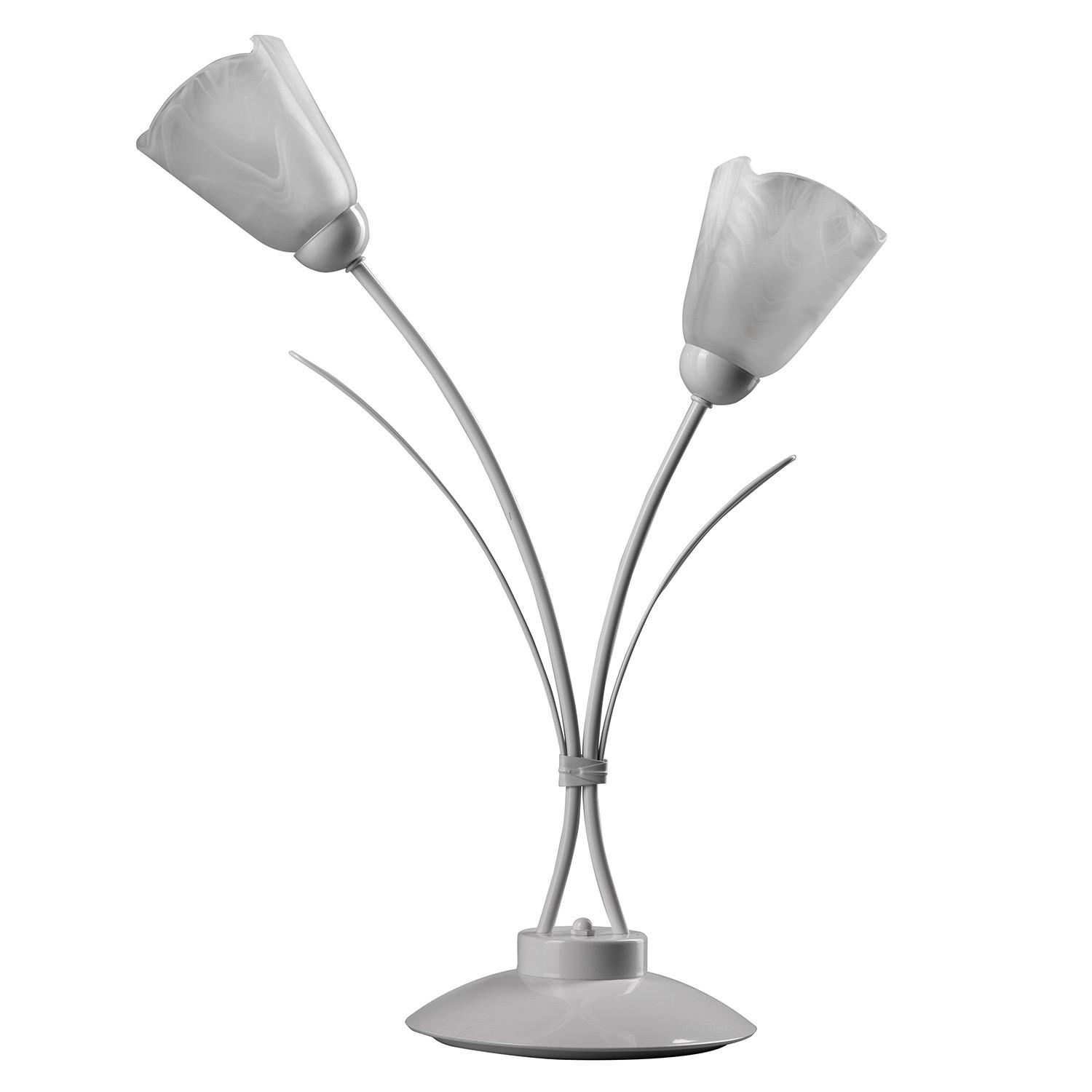 Nachttischleuchte 4802/lg - Weiß, KONVENTIONELL, Glas/Metall (42/60cm)