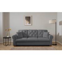 Schlafsofa Arles, Dunkelgrau 120 B: 240cm - Dunkelgrau/Buchefarben, Design, Textil (240/94/98cm) - MID.YOU