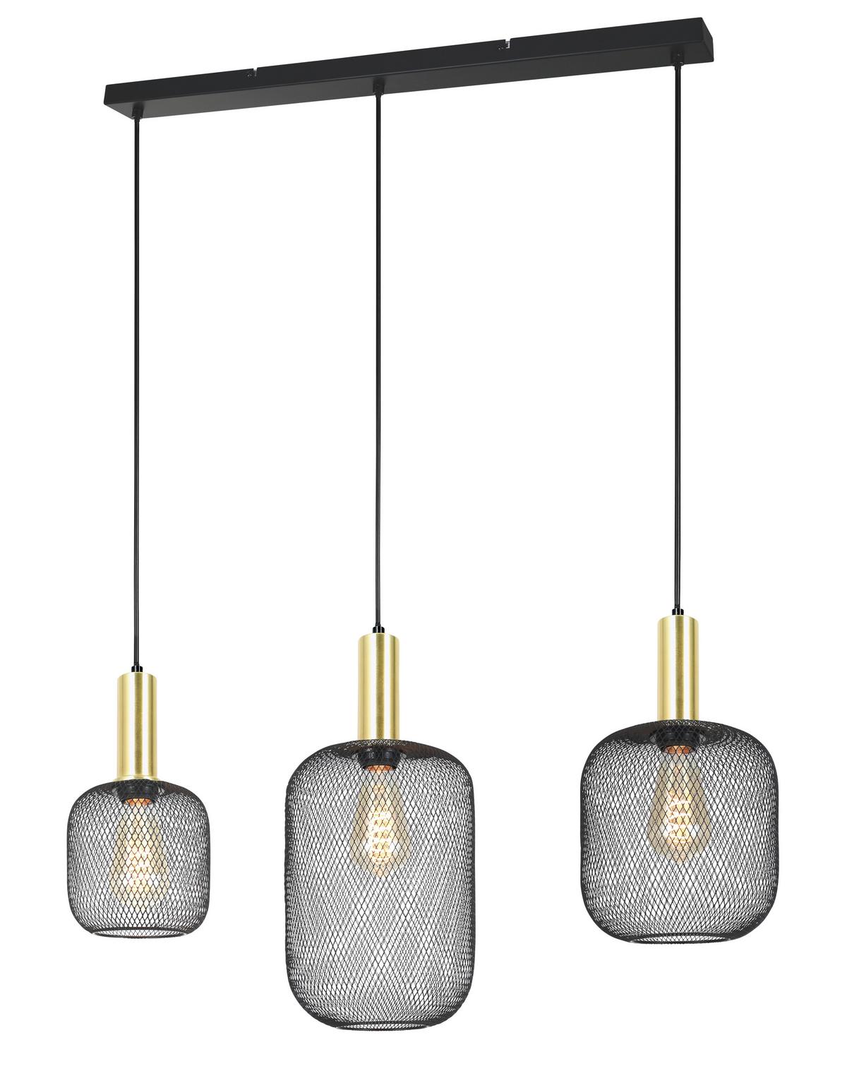 ZÁVESNÉ SVIETIDLO DRATO - čierna/zlatá, Modern, kov (81.5/20/120cm) - Mömax